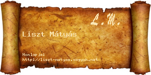 Liszt Mátyás névjegykártya
